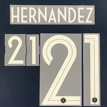 2 звезды Франция GRIEZMANN MBAPPE POGBA PAVARD KANTE VARANE GIROUD HERNANDEZ на заказ Nameset горячая штамповка нашивки значки - Цвет: HERNANDEZ