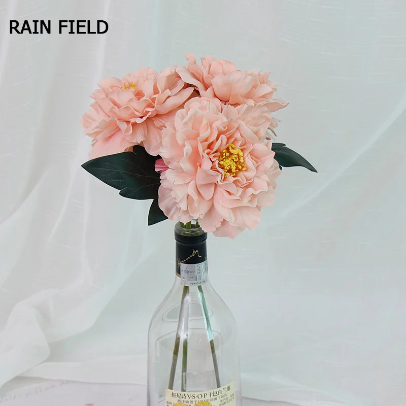 Одна ветка Роза Пион искусственный шелк маленькая украшение семьи моделирование