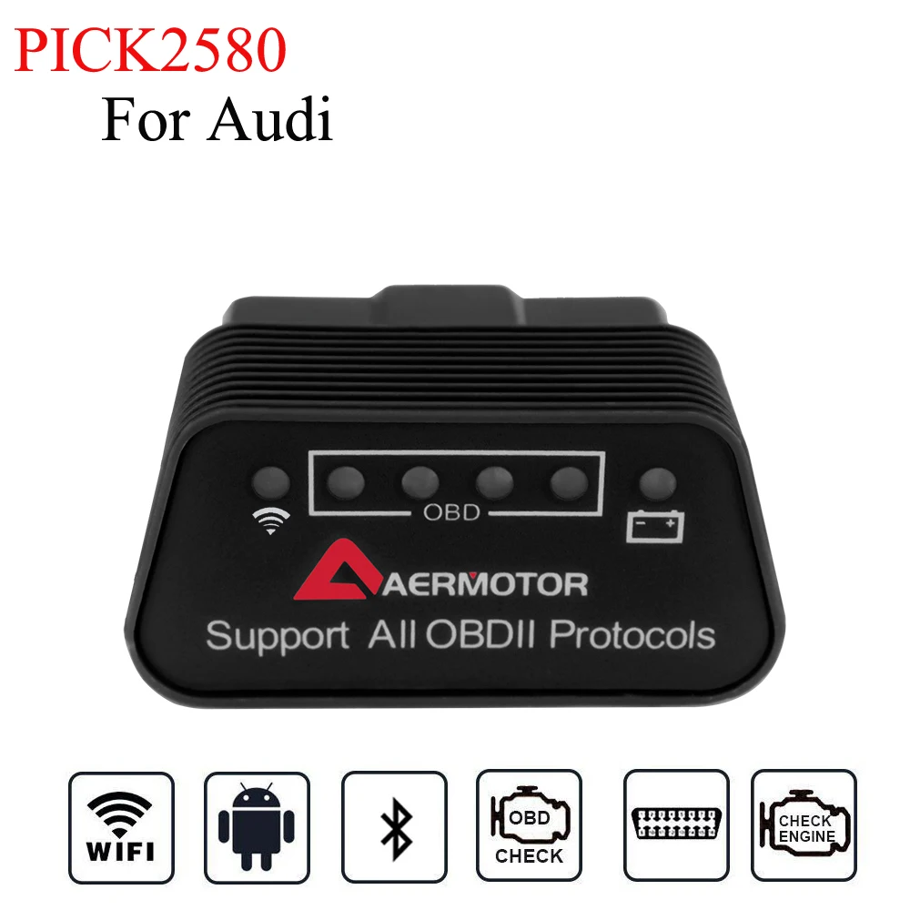 Диагностические инструменты для Audi A3 A1 A6 C6 C5 A4 A5 A7 A8 Q2 Q5 Q7 WIFI ELM327 OBD2 сканер ELM 327 OBDII