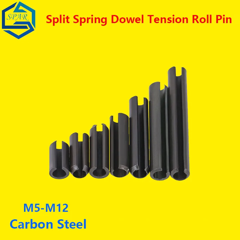 Split Spring Dowel Tension Roll Pin Elastic Cylindrical Cotter Pin Dowel Elastic Cylindrical Slotted Pin Carbon Steel GB