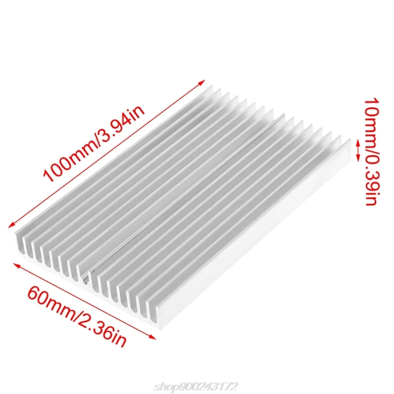 

1 PC 100*60*10mm Aluminum Heat Sink DIY Cooler For IC Chip LED Power Transistor M02 21 Dropshipping