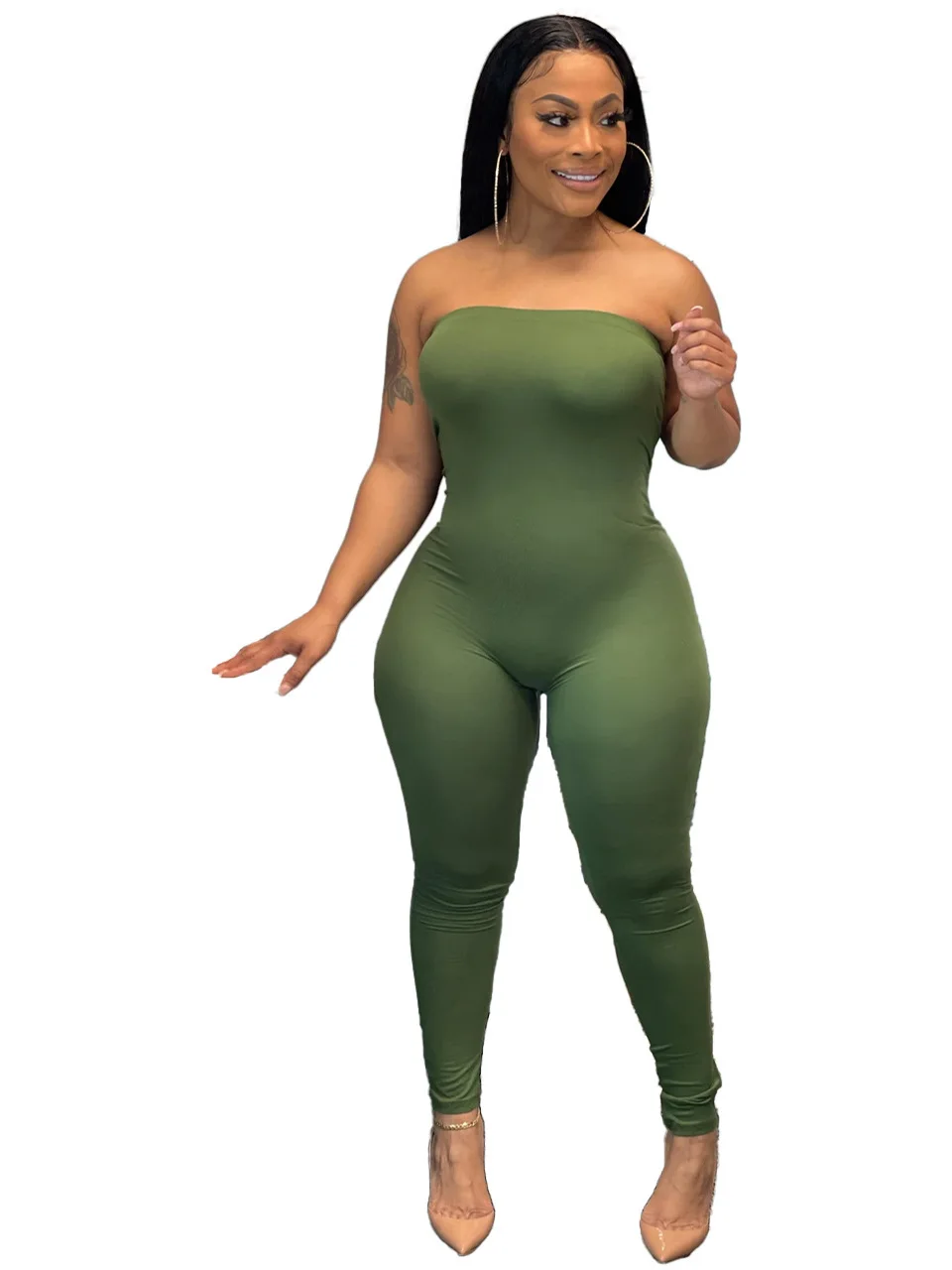 

Spring Summer Solid Color Sleeveless Y2k Bodycon Bohe Korean Style Plus Size XXL Women Jumpsuits
