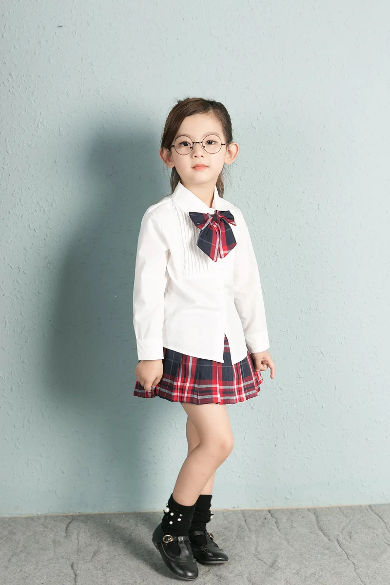 Униформа для маленьких девочек комплект из двух предметов: белая блузка топ и