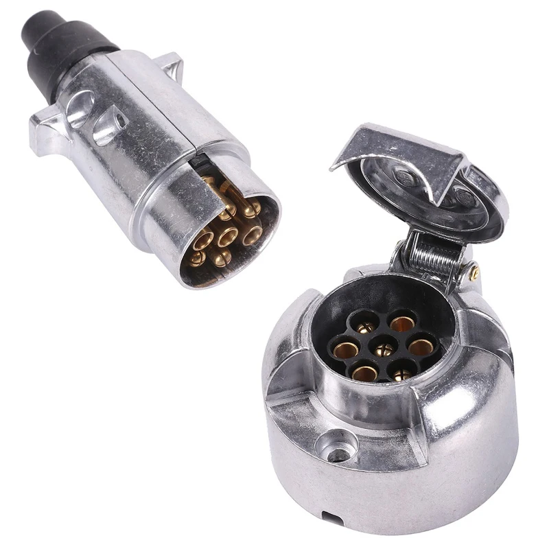 Trailer Accessories- 7 Pin Plug 12V Rv Sockets Towbar Towing 7Pin Metal Connectors | Trailers &amp Couplings