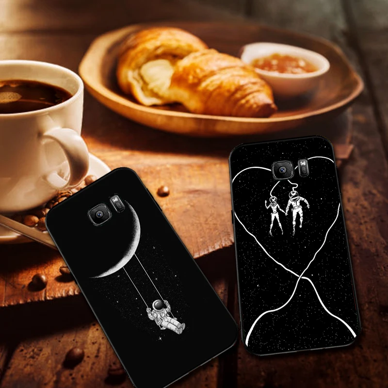Черно-белые пространство для samsung A3 A4 A5 A6 M40 A10 A20 A30 A40 A50 A60 A70 A7 8 9 6Plus чехол телефона |