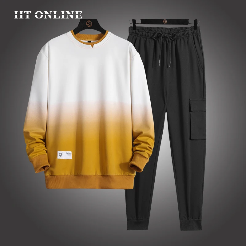 Костюм спортивный мужской из 2 предметов Повседневный пуловер с градиентом