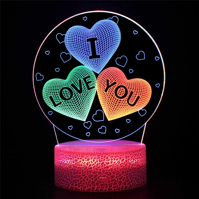 

I LOVE YOU 3d Lamp Illusion Night Light for Lover Atmosphere Light For Romantic Propose Wedding Decor Valentine's Day Present