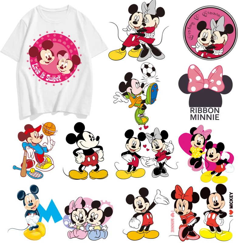 Термонаклейки на футболку с изображением Микки Минни для детей Аппликации