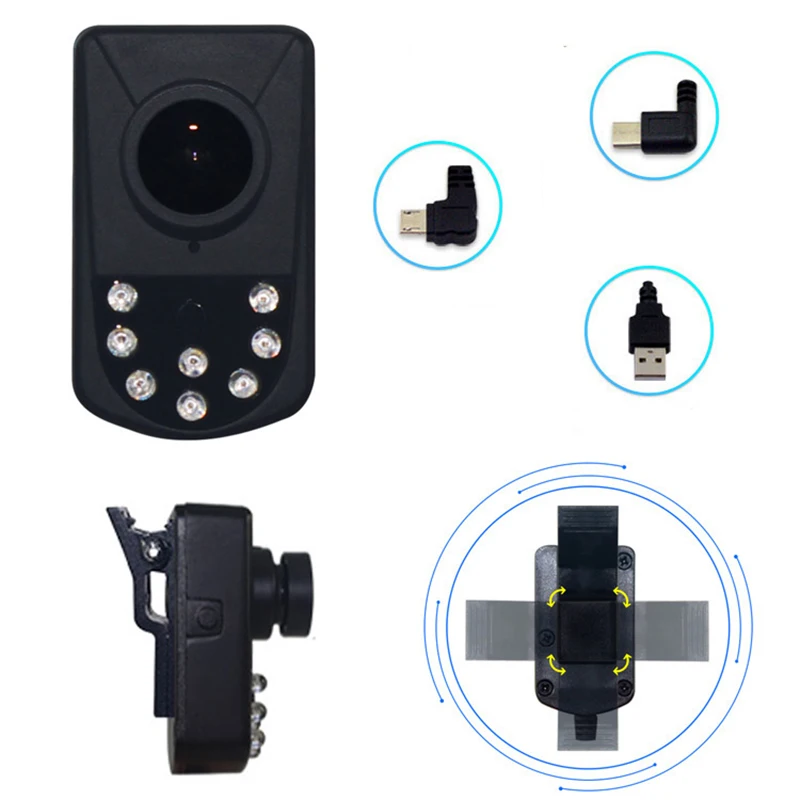 Mobile Surveillance System Infrared USB Camera IR Night Vision Body Worn Webcam 1080P Leds Control Automatically IP CAM