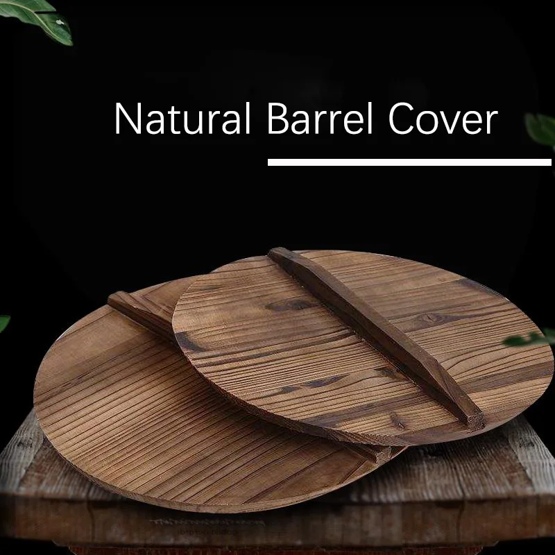 Carbonized Green Iron Pot Cover Chinese Wood Large Household Ironing Anti-Overflow Solid Wooden Covers Wholesale
