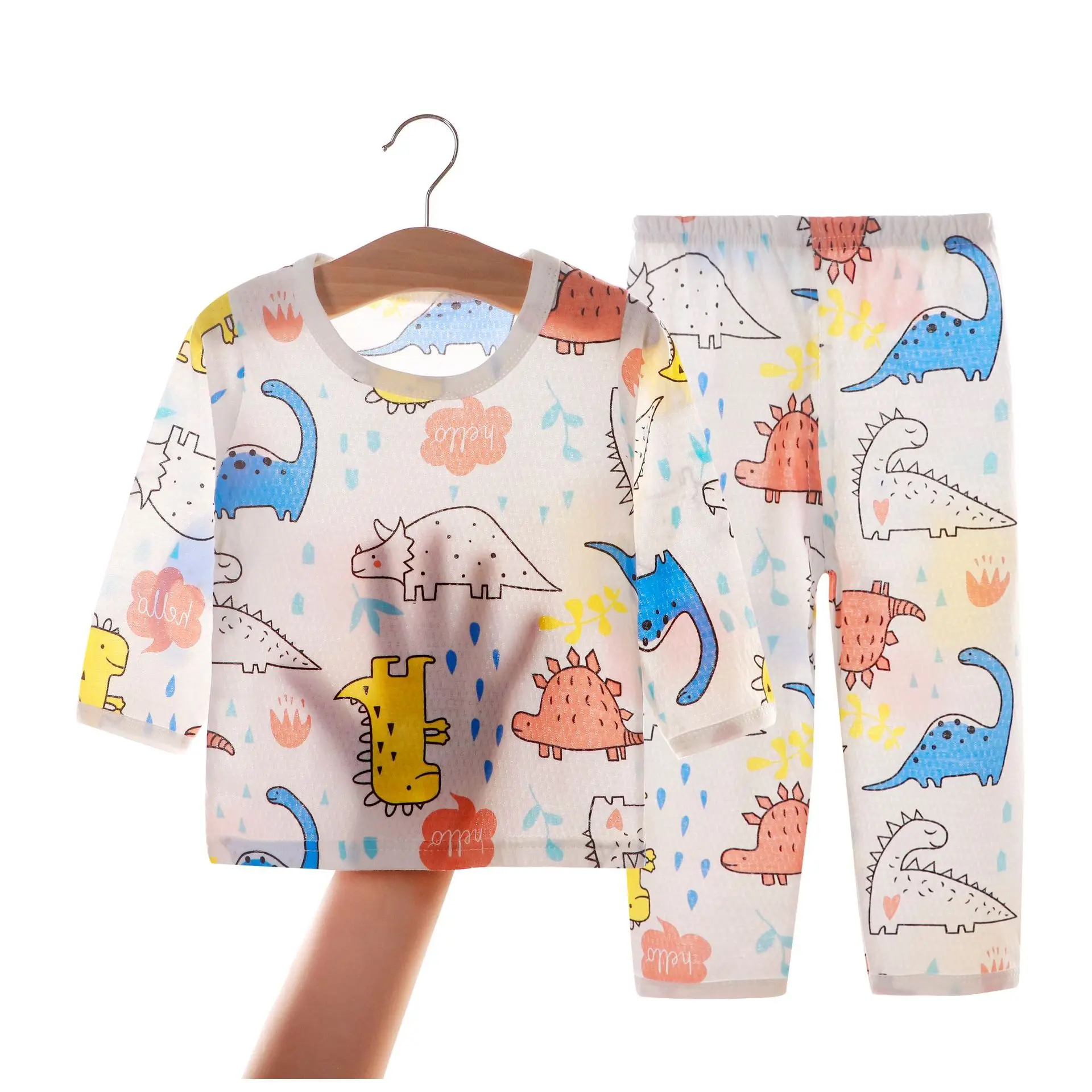 

2Pcs Children Pajamas Set Kids Baby Girl Boys Dinosaur Casual Breathable Cotton Clothing Summer Costume Sleepwear Homewear Sets