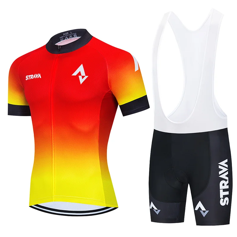 

В наличии 2021 команда Strava Велоспорт Джерси 9D гелевый комплект MTB велосипедная одежда быстросохнущая велосипедная одежда Ropa Ciclismo мужская кор...