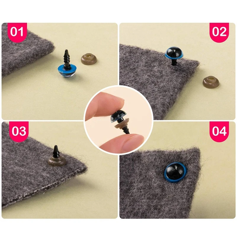 

752 Safety Eyes and Noses with Washers, Colorful Plastic Safety Eyes and Noses In Various Sizes for Dolls, Stuffed Animals