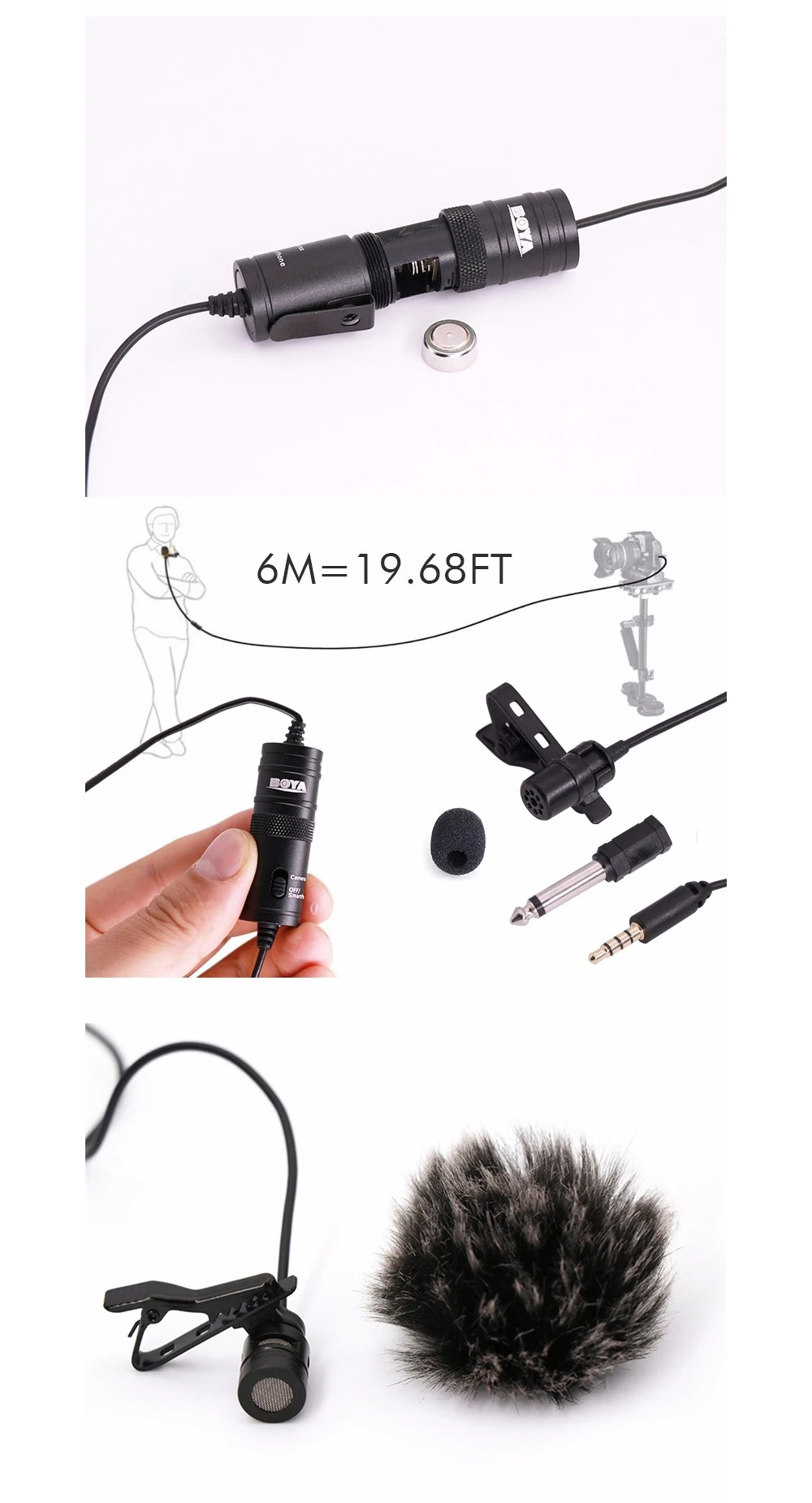 BOYA BY-M1 петличный микрофон камера видео микрофон рекордер для iPhone смартфон Canon Nikon DSLR VS BOYA M1 3,5 мм