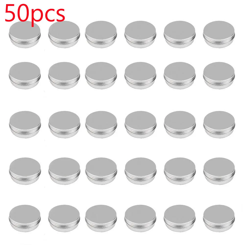 Алюминиевая коробка для хранения Круглая Коробка 50 штук алюминиевая серебристая