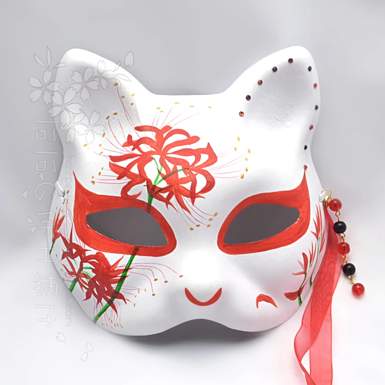 

shore flower hand-painted original antique photograph the shorttube lycoris spread unendingly fox half face masks props