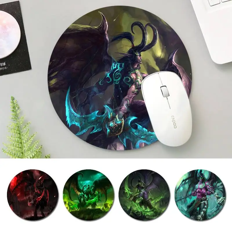 

Soft World of Warcraft Illidan Stormrage office Mat mouse non-slip pad player pad Round size rubber Gaming mouse Pad office Mat