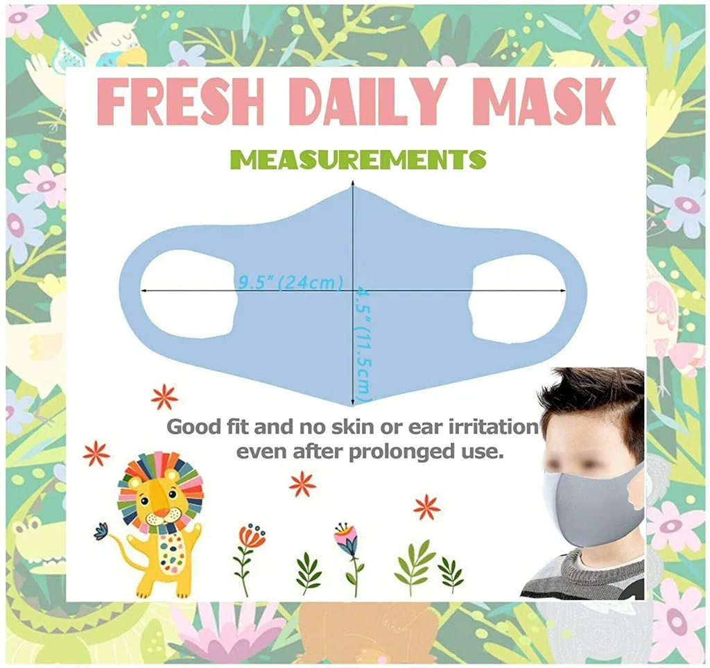 4Pcs Cartoon Horse Print Mouth Mask Children Breathable Cover Reusable Face Cloth Caps Washable Protective | Безопасность и защита