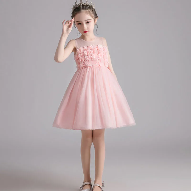

Children's Dress 2021 Summer Girls Princess Dress in the big Child Dress Gauze tutu flower girl party clothes