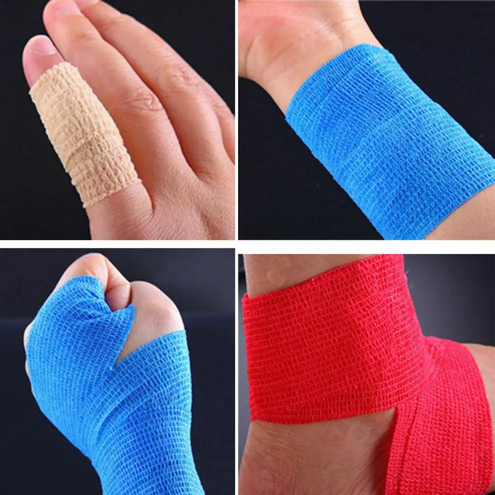 

100pcs Self Adhesive Sport Protection Elastic Bandage Gauze Roll Nonwoven Fabric Elastic Bandage Adherent First Aid Medical Tape