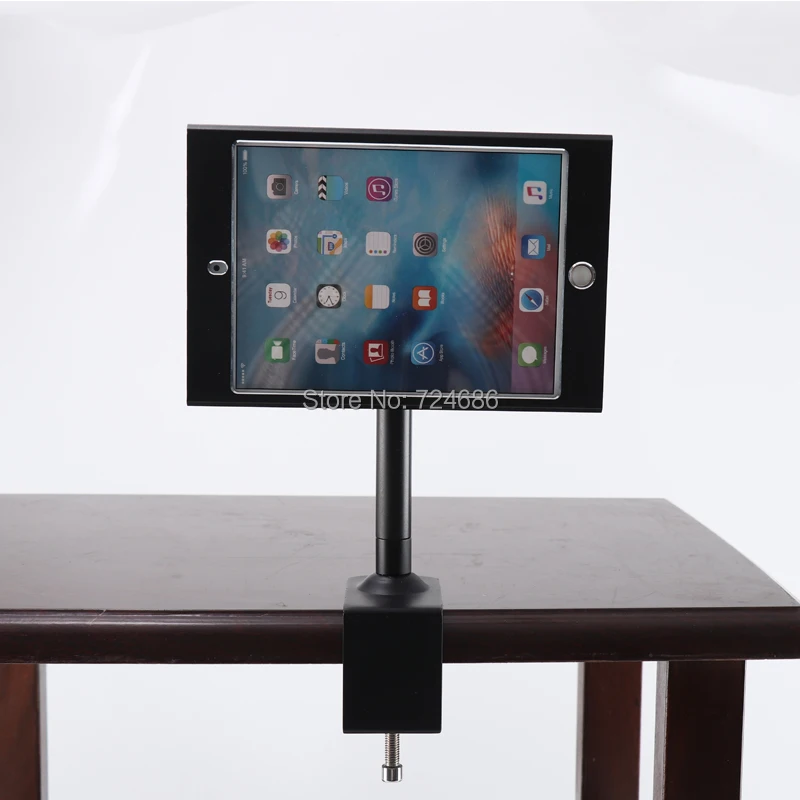 

for mini ipad table clamp stand with lock enclosure 350 degree rotation security holder for restaurant menu order