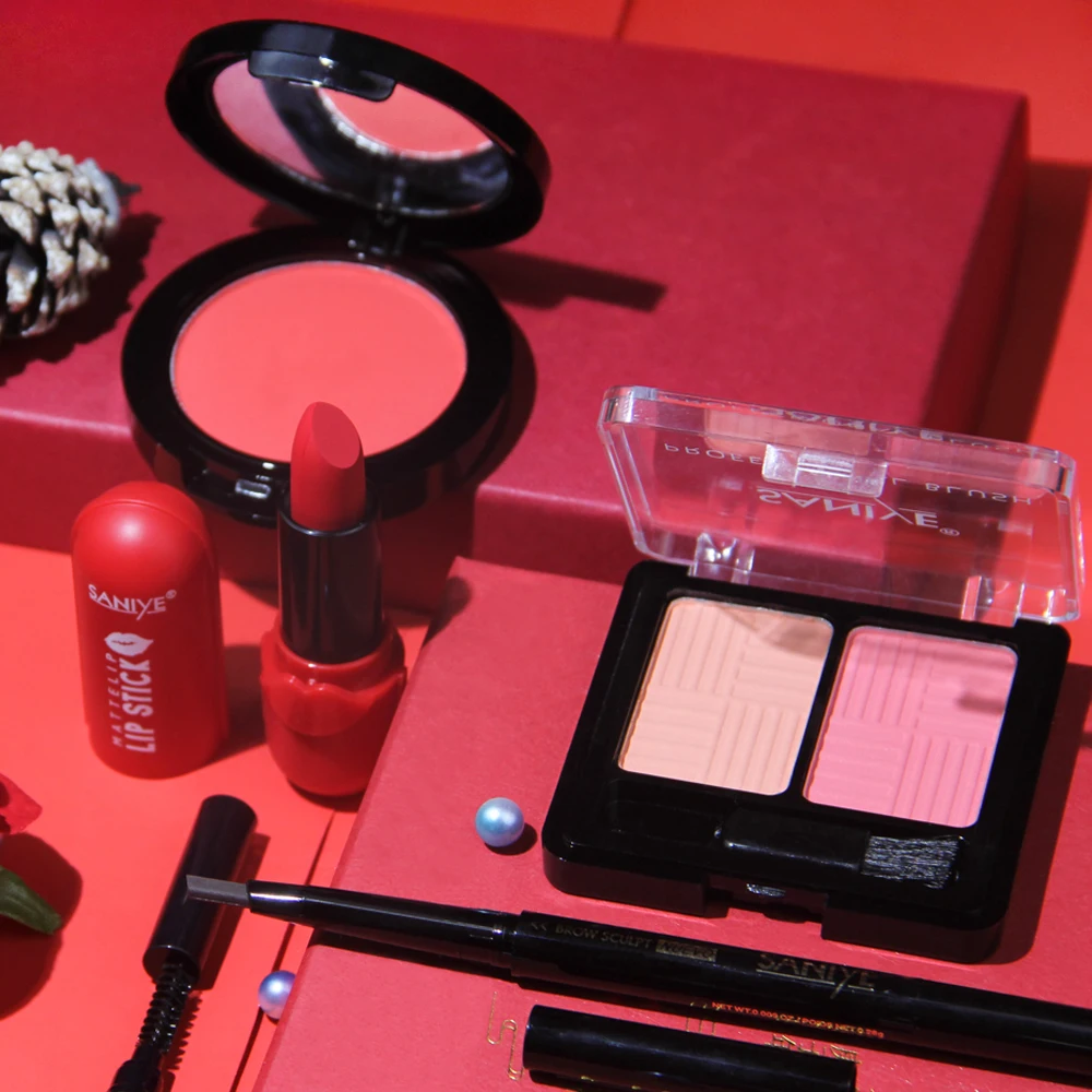 SANIYE натуральные Румяна для лица Запеченные Основа 2 цвета Минеральные румяна