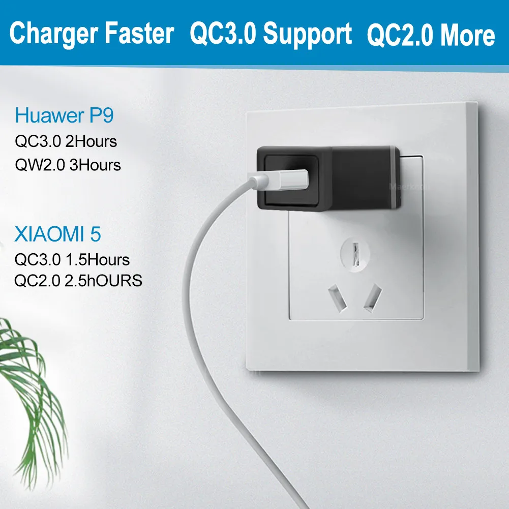 Быстрая зарядка 3 0 зарядное устройство USB 18 Вт QC 4 быстрая портативное Мобильный