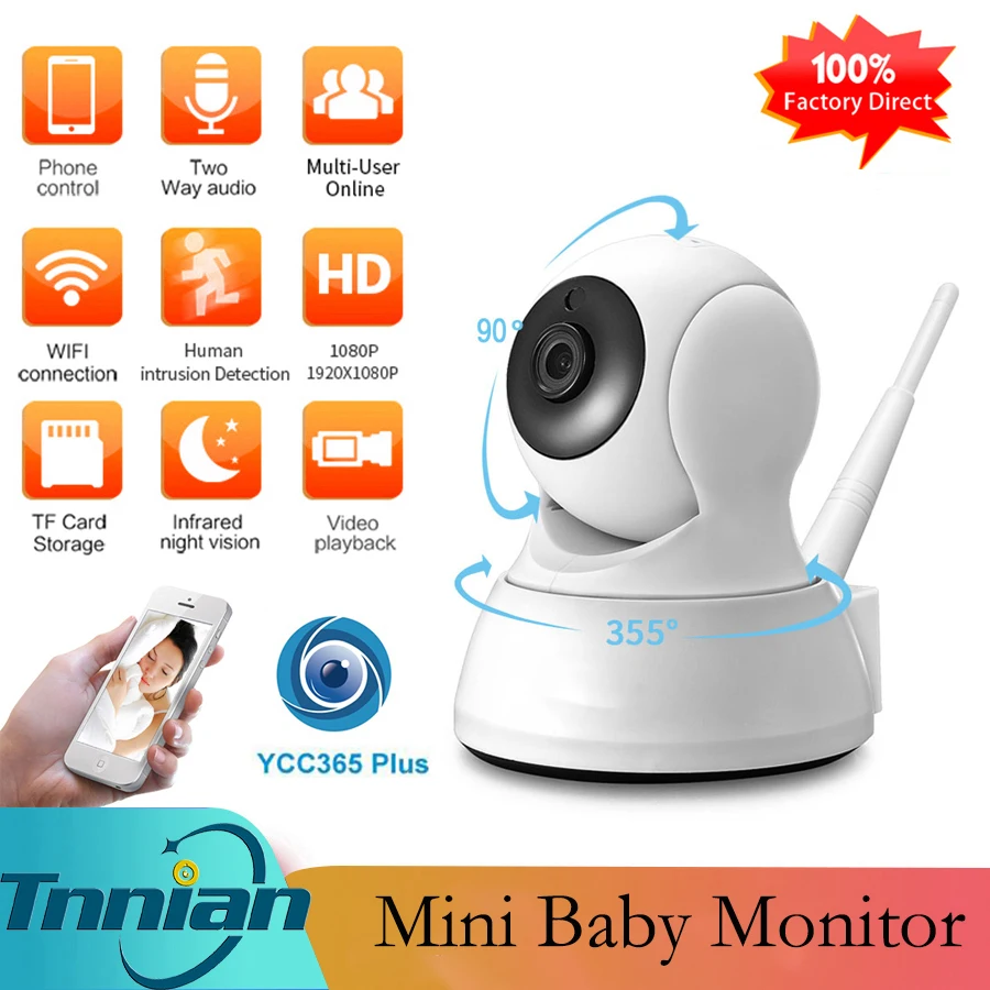 

1080P Мини Wi-Fi камера для домашней безопасности, IP-камера, двухстороннее аудио, беспроводная PTZ-камера, ночное видение, CCTV Wi-Fi камера, Радионяня