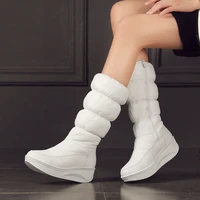 women mid calf boots 2020 new winter keep long warm round toe female snow boots side zipper platforms casual shoes woman