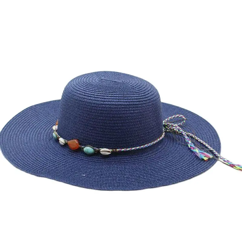Шляпа Женская круглая из рафии Соломенная Панама с широким полям складная для
