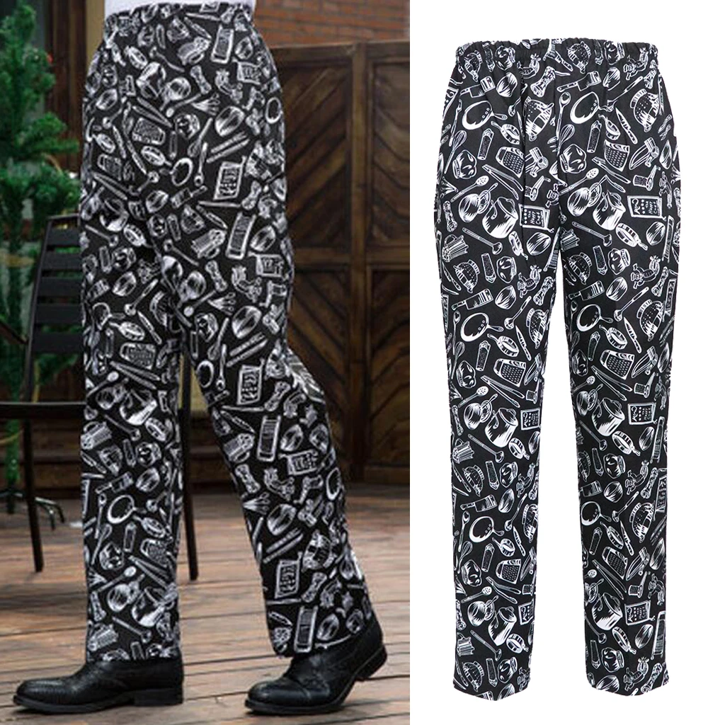 Забавные мешковатые брюки шеф повара униформа для кухни одежда женщин и мужчин