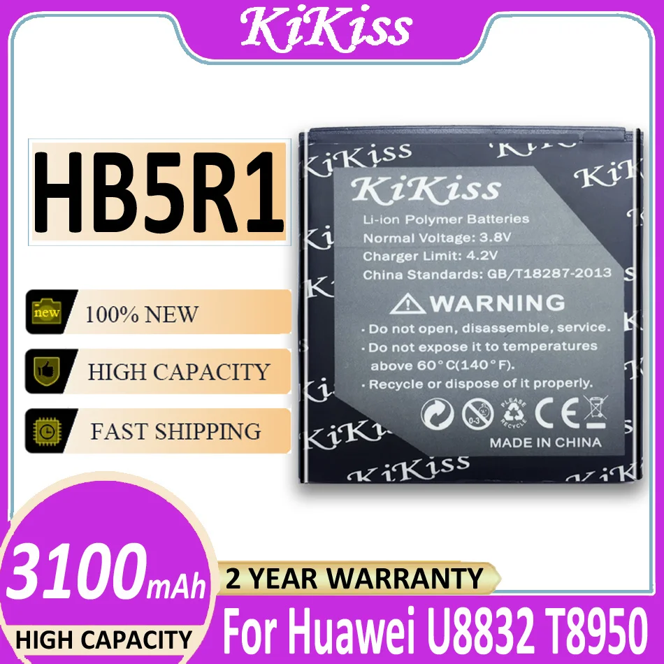 

Original KiKiss Battery HB5R1 3100mah For Huawei Ascend G500D G600 P1 LTE 201HW Panama U8520 U8832 U8832D U8836D U8950 U8950D