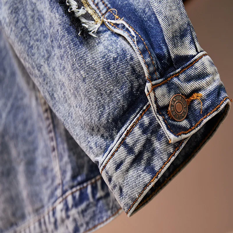 Женская джинсовая куртка в стиле бойфренд батальных размеров 4XL | одежда