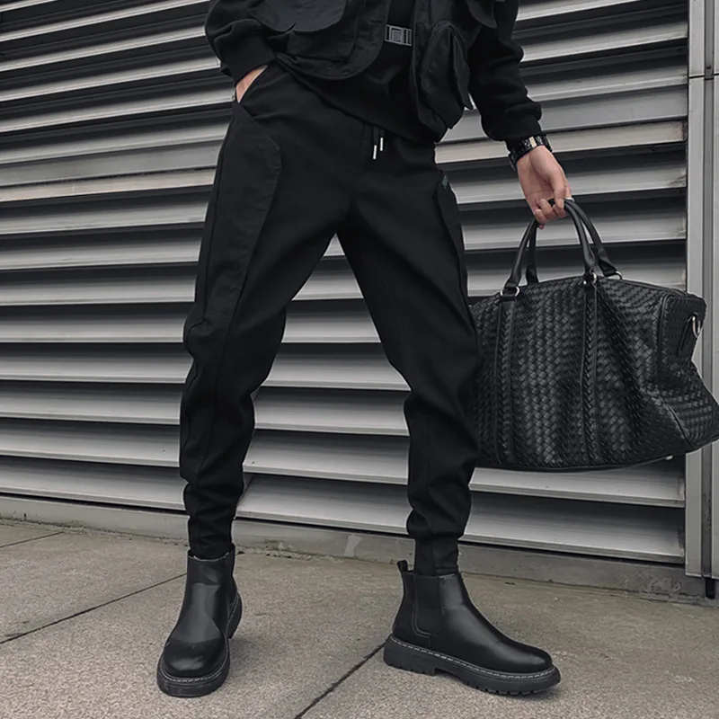 

Темные Функциональные штаны для инструментов мужские осенние трендовые универсальные брендовые красивые тонкие повседневные брюки