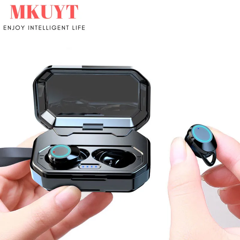 

MKUYT Bluetooth 5.0 Earphones TWS Wireless Headphones Blutooth Earphone Handsfree Headphone Sports Earbuds Gaming Headset Phone