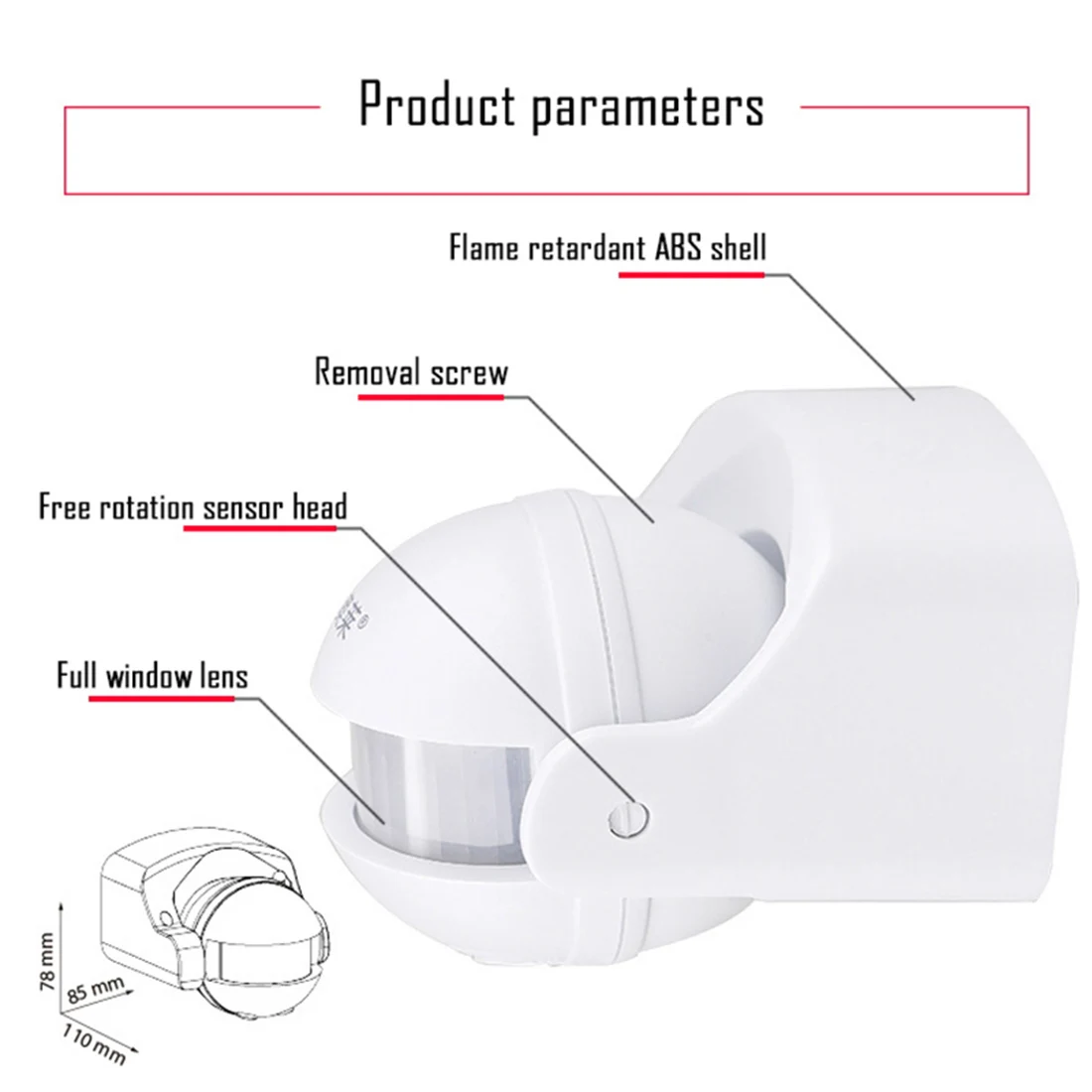 Инфракрасный пассивный датчик движения высокочувствительный светильник 110-240 В 0