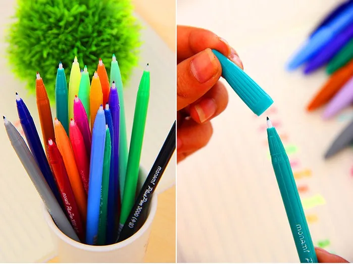 30pcs colours gel pen Fiber pen 16.5cm longth Candy color wear-resisting Writing  smooth free shipping