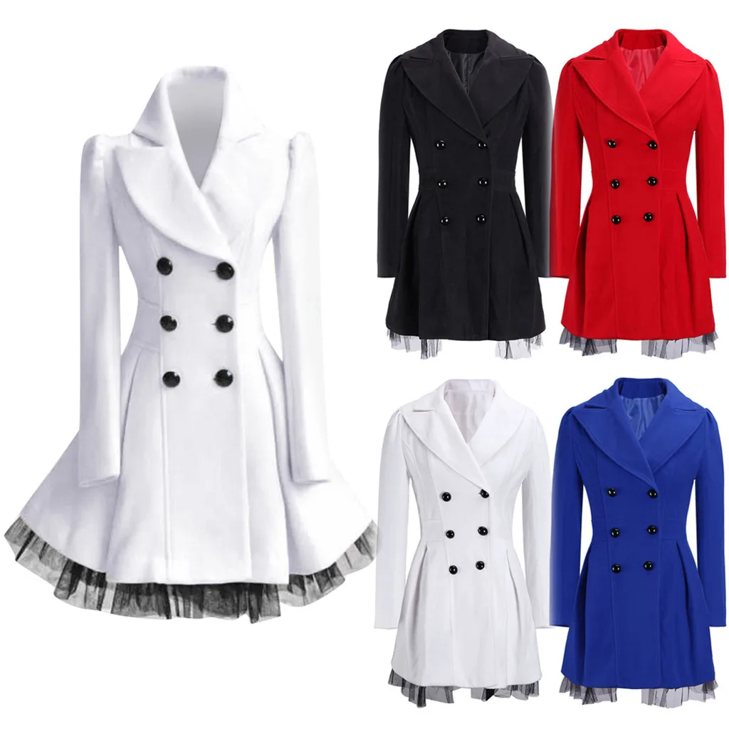 SAGACE новый дизайн женский двубортный Тренч Женская Длинная Верхняя одежда с