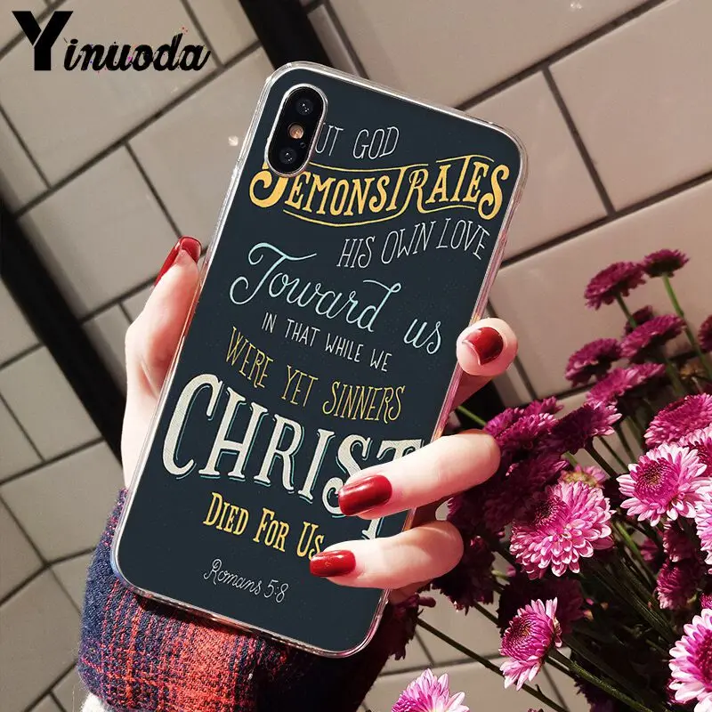 Yinuoda Bible verse Philippians Jesus Luxury Phone Cover for iPhone X XS MAX 6 6S 7 7plus 8 8Plus 5 5S XR 11 pro max | Мобильные