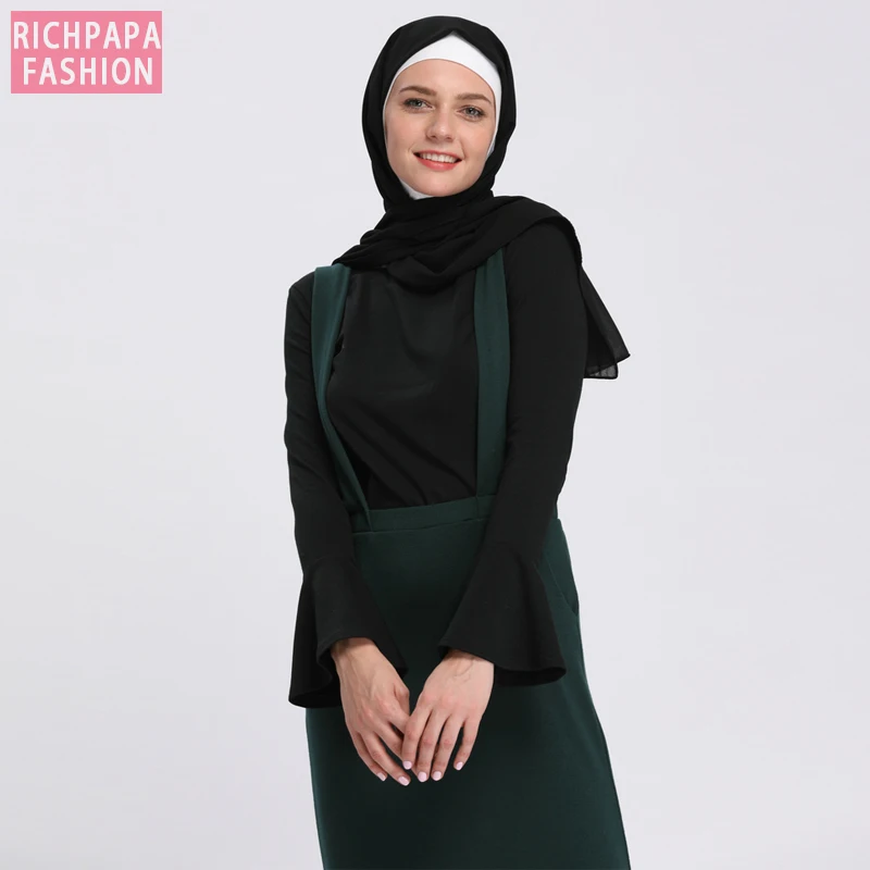 Abaya Турция ислам арабский мусульманский Топ с длинным рукавом Женский Саудовский