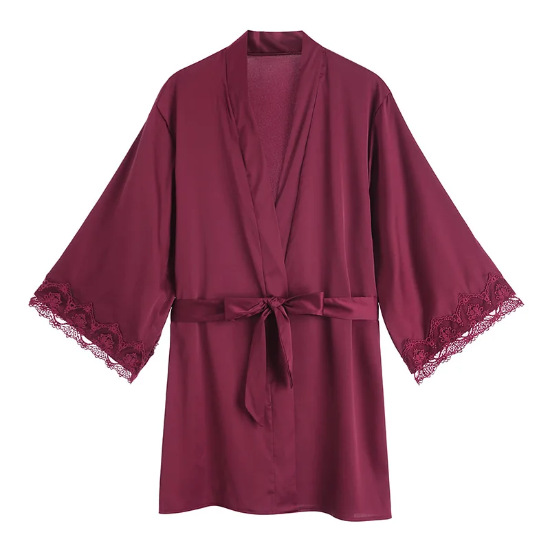 

The New Ice Silk Robe Suit Sexy Home Clothes Robe & Gown Sets Women Sleepwear Thin Nightdress Suit