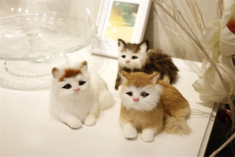 Кошка плюшевые игрушки куклы прекрасная настоящая Реалистичная кукла плюшевые животные кошки черный милый плюшевый Декор для дома, с изображением кота детская игрушка, подарок