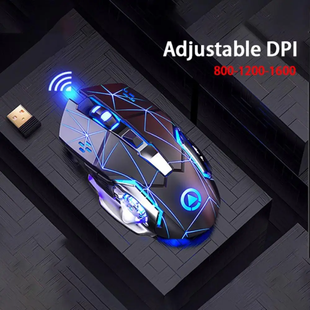

2.4G Wireless Rechargeable High Quality 1600DPI Adjustable Backlit Gaming Mouse for PC Laptop