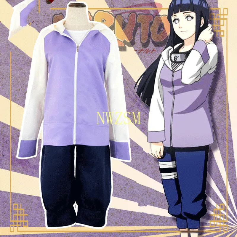 

Women Anime Akatsuki Shippuuden Hinata Hyuga 2nd Generation Full Combo Set Cosplay Costume Two Pieces ( Jacket + Pants )