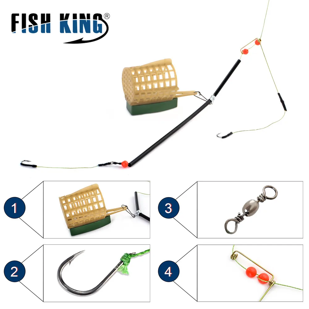 FISH KING Fishing Group Weight 40g/50g/60g/70g/80g Carp Fishing Bait Cage Hair Rigs Europe Feeder Lead Sinker
