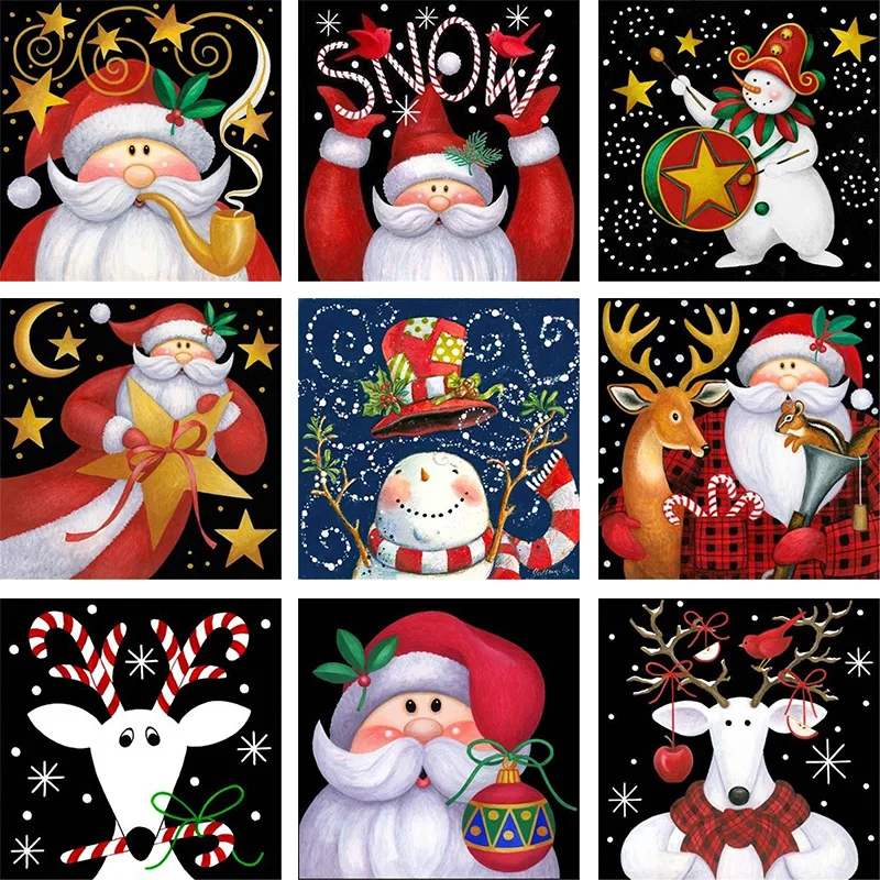 5D DIY мультфильм Рождество алмазная живопись вышивка крестиком Санты лосят