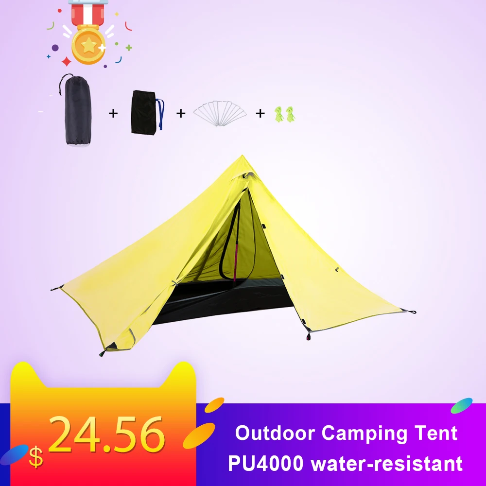 Наружный тент для кемпинга 1 2 Человек двухслойный Водонепроницаемый Пляжный