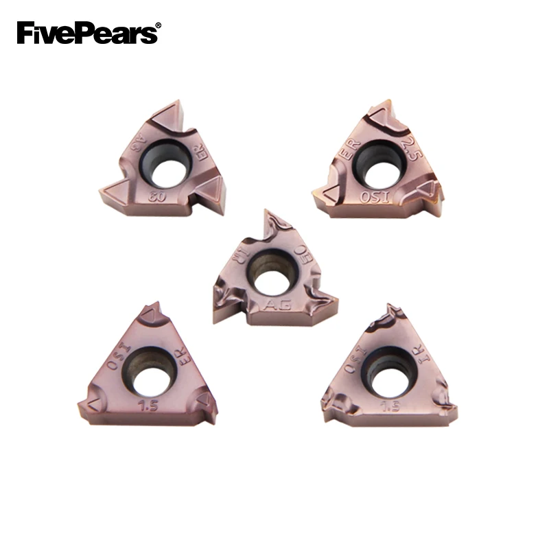 FivePears 10 шт. резьбовые токарные инструменты твердосплавные вставки ISO 16 IR ER1.5 2,0 2,5 3,0 AG60 токарный станок с ЧПУ