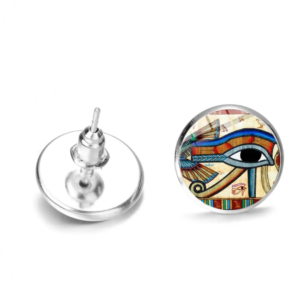 Серьги-гвоздики в винтажном стиле ювелирные украшения виде глаза хора Анкх