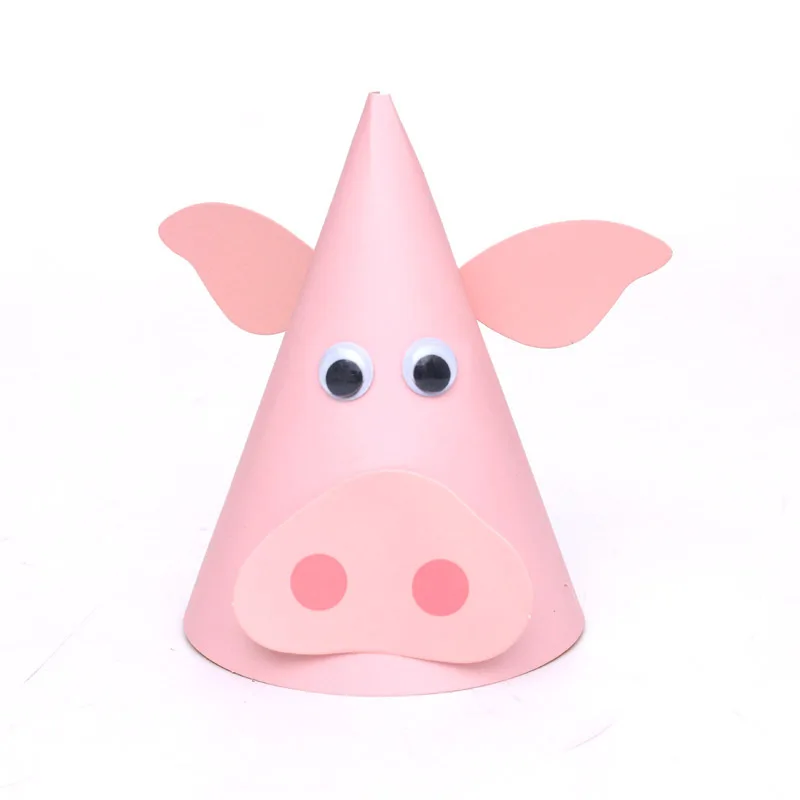 Бумажная шляпа с изображением животных на ферме украшения для детского дня